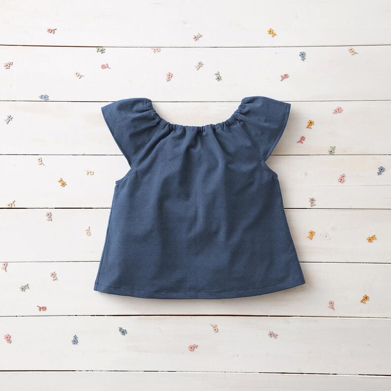 Jersey coton Medium uni – bleu océan,  image number 8