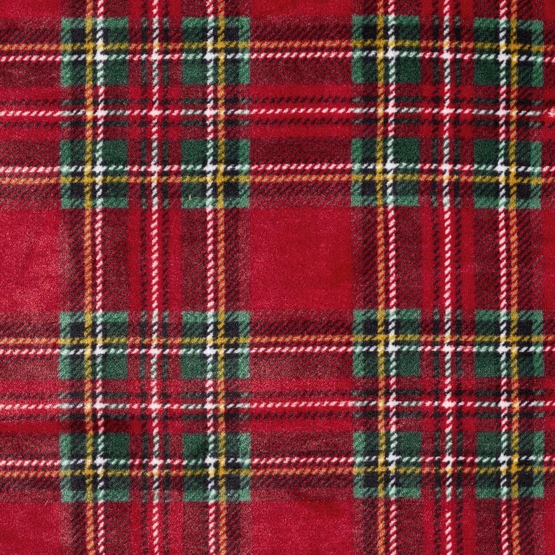 Polaire douillet Carreaux classiques – rouge foncé/vert sapin,  image number 1