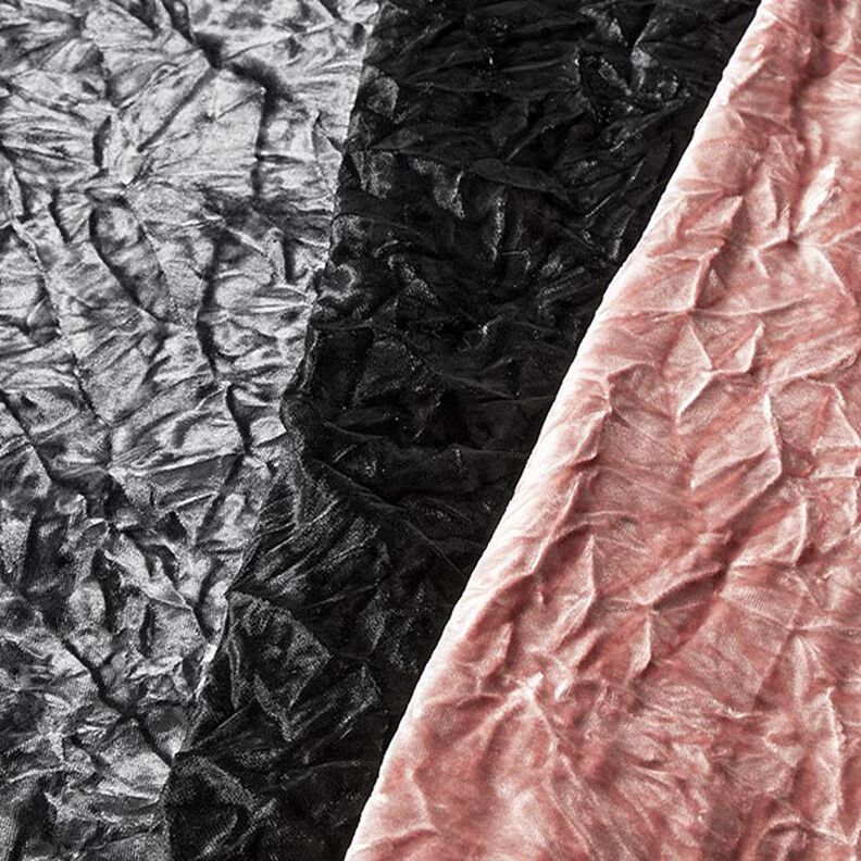 Velours stretch froissé – noir,  image number 5