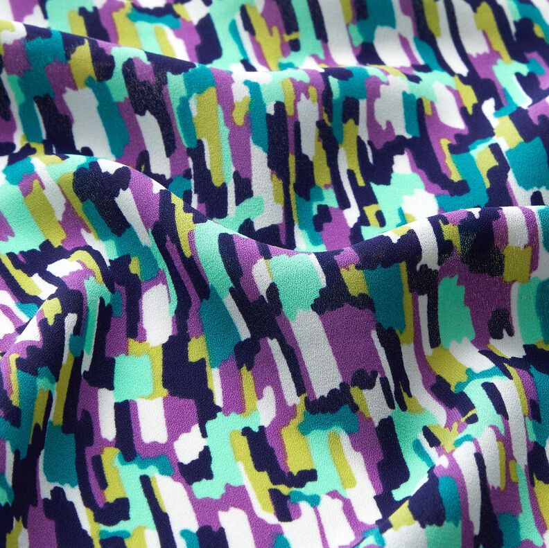 Crêpe Coups de pinceau – menthe clair/lilas rouge, image number 2