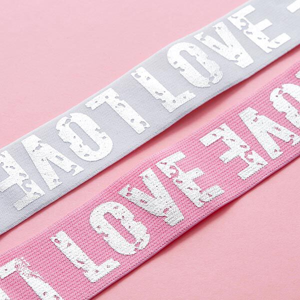 Ruban élastique Love [ 4,7 cm ] – rose/argent,  image number 4
