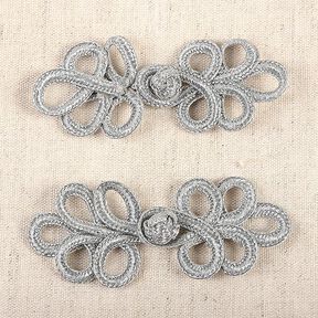 Fermeture passementerie [ 3 x 8 cm ] – argent, 