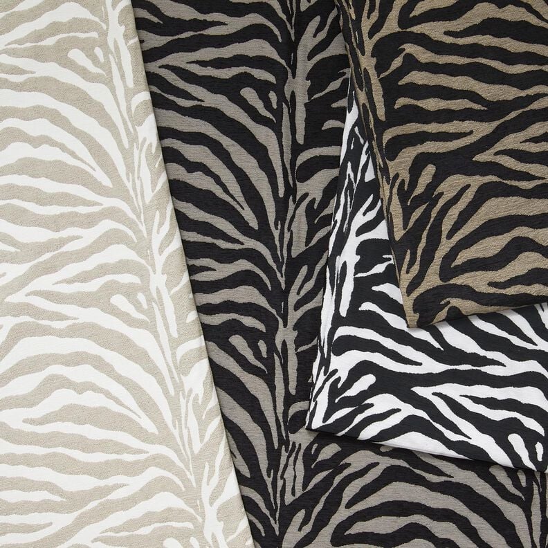 Tissu de revêtement Jacquard Zèbre – blanc/noir,  image number 5