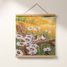 panneau décoratif Gobelin Couple d'oiseaux – carmin/beige clair,  thumbnail number 7