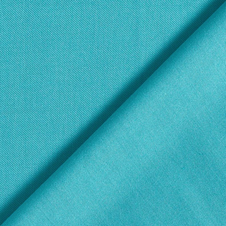 Tissu pour chemisier coton et viscose mélangés uni – turquoise,  image number 3