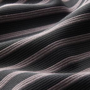 Jersey jacquard Rayures – gris mauve/anthracite | Reste 60cm, 