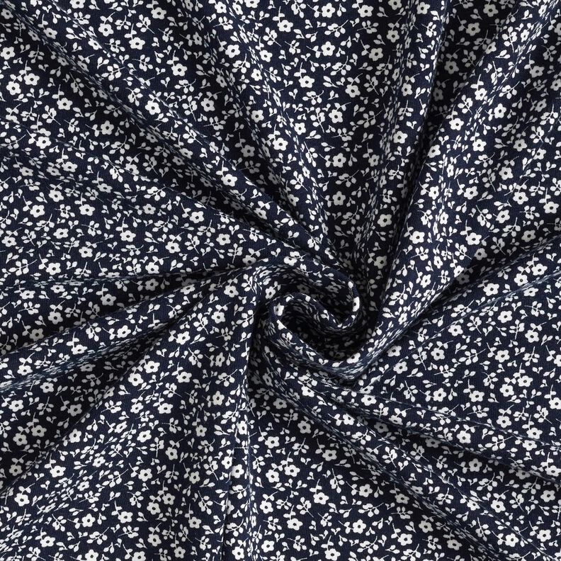 Jersey de coton Mille-fleurs – bleu marine/blanc,  image number 3