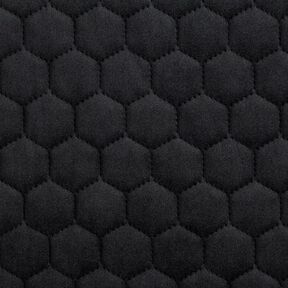 Tissu de revêtement velours matelassé nid d'abeille – noir, 