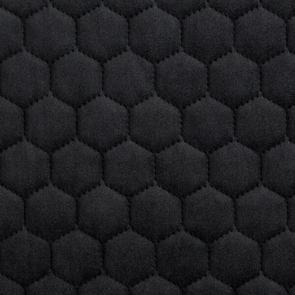 Tissu de revêtement velours matelassé nid d'abeille – noir,  image number 1