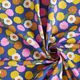Tissu en coton Cretonne Fleurs rondes – jaune soleil/bleu,  thumbnail number 3