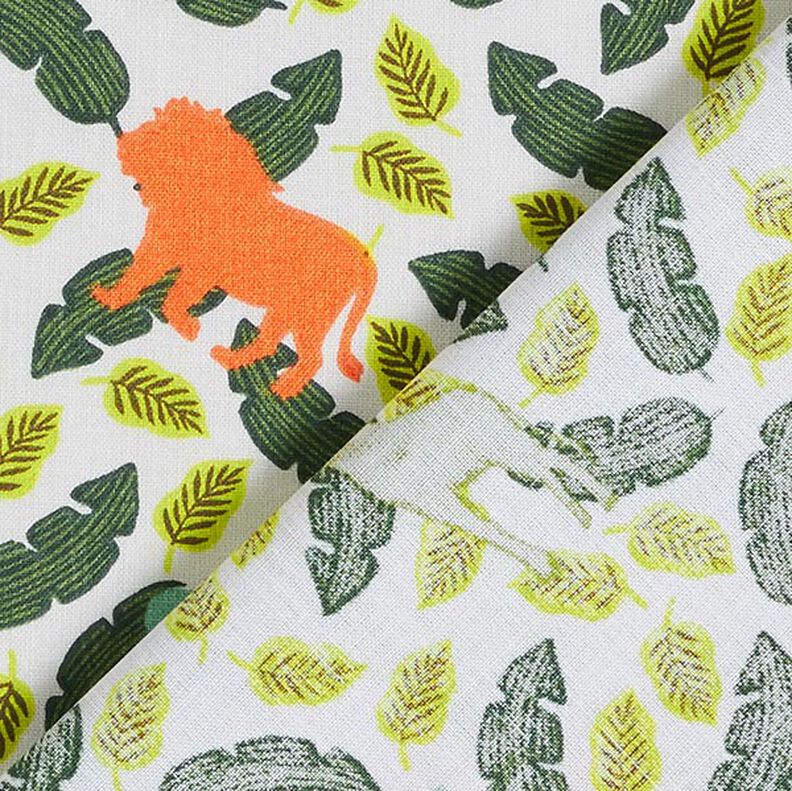 Tissu en coton Cretonne Silhouettes animaux de la jungle – vert,  image number 4