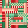 Tissu de décoration Semi-panama Formes modernes – vert genévrier/rouge foncé,  thumbnail number 1