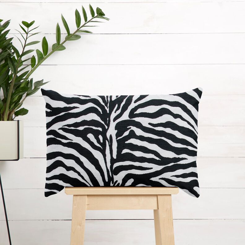 Tissu de revêtement Jacquard Zèbre – blanc/noir, image number 9
