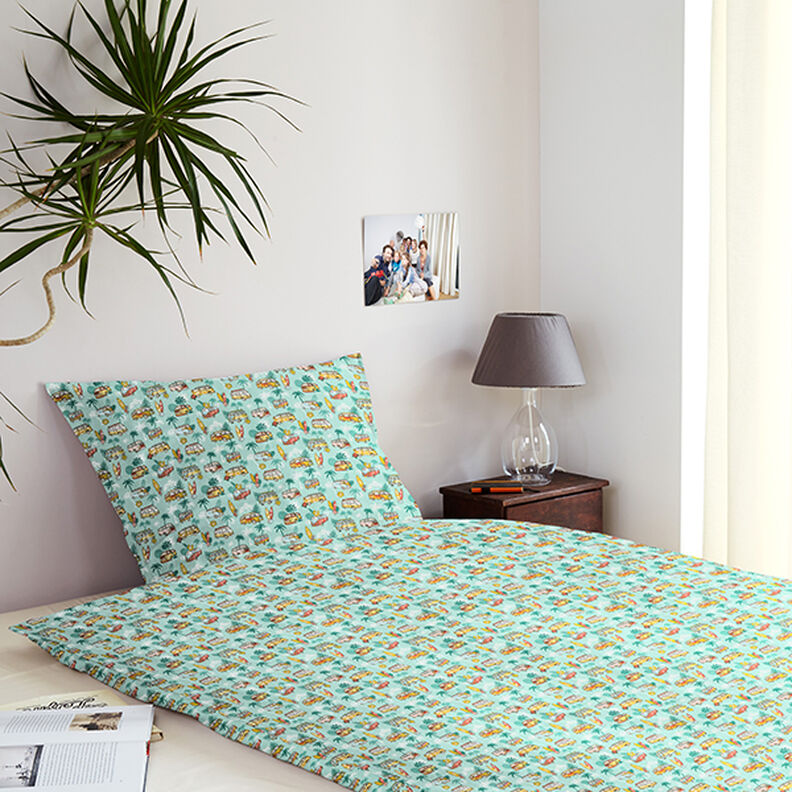 Tissu en coton Cretonne Roadtrip Surf – turquoise,  image number 6