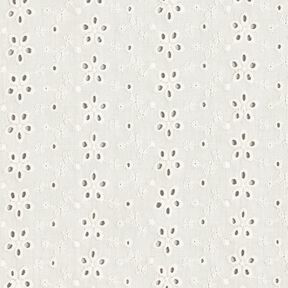 Batiste de coton Dentelle brodée Rangées de fleurs – écru, 