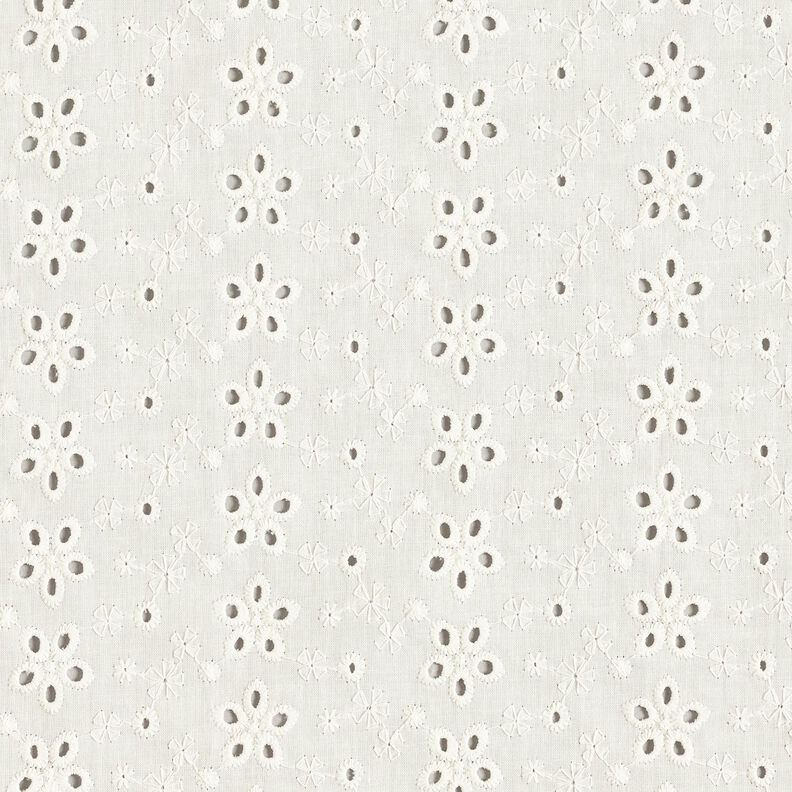 Batiste de coton Dentelle brodée Rangées de fleurs – écru,  image number 1