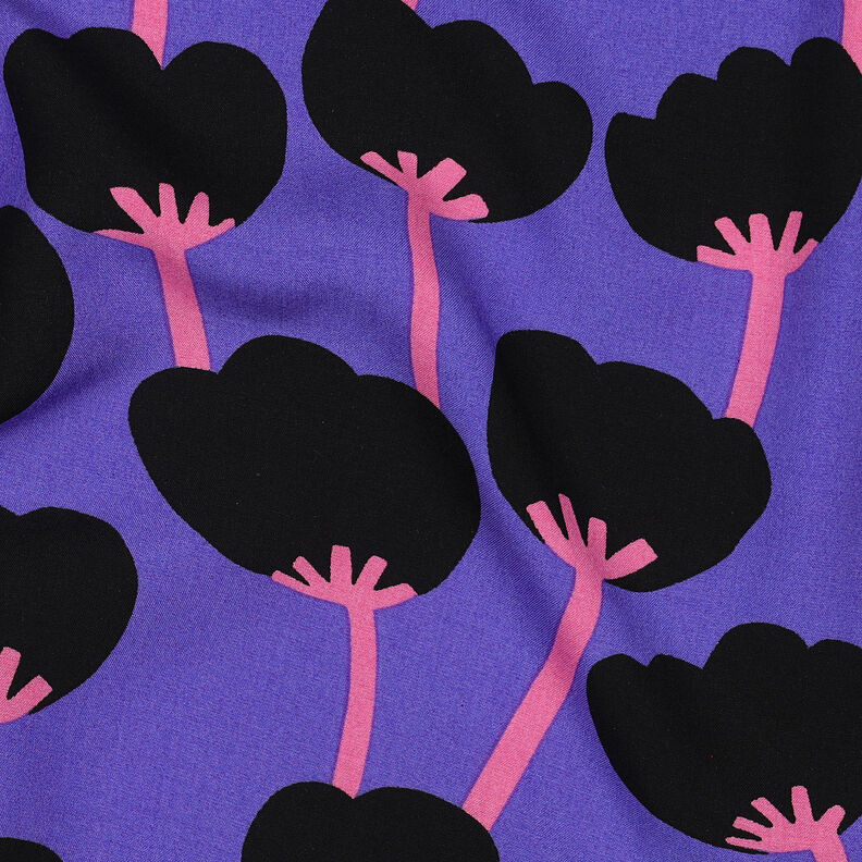 Tissu viscose LENZING™ ECOVERO™ Poppies | Nerida Hansen – lilas/noir,  image number 2