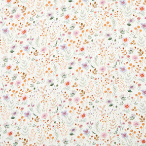 Tissu double gaze de coton Prairie fleurie multicolore Impression numérique – écru, 
