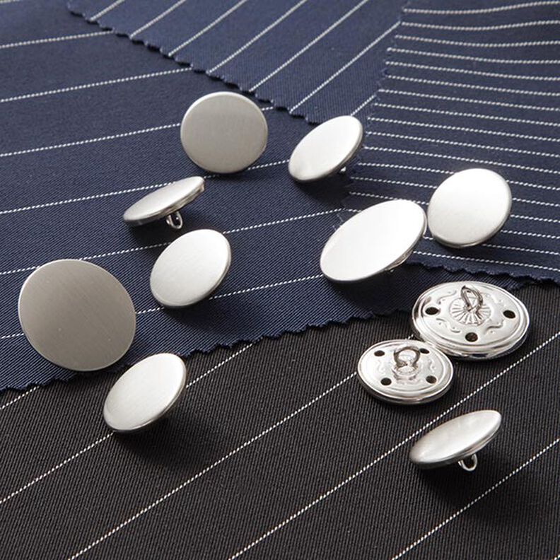 Costume Bouton Set [ 11-pièces ] – argent métallique,  image number 1