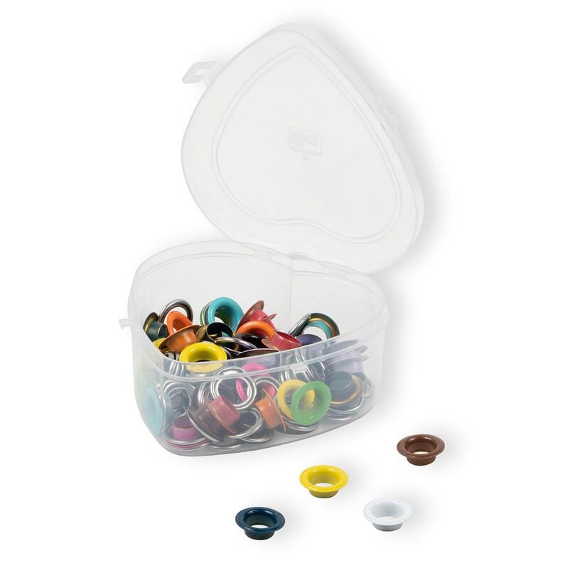 Œillets avec disques, boîte en forme de cœur [11 mm] | Prym – rouge,  image number 3