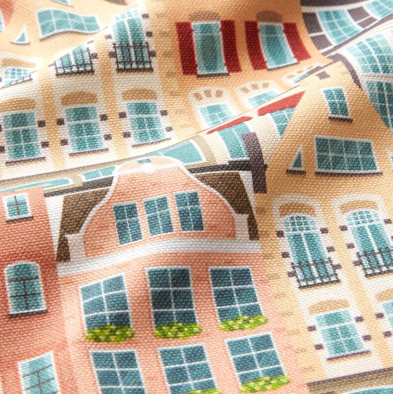 Tissu de décoration Semi-panama Maisons de ville – ivoire/taupe,  image number 2