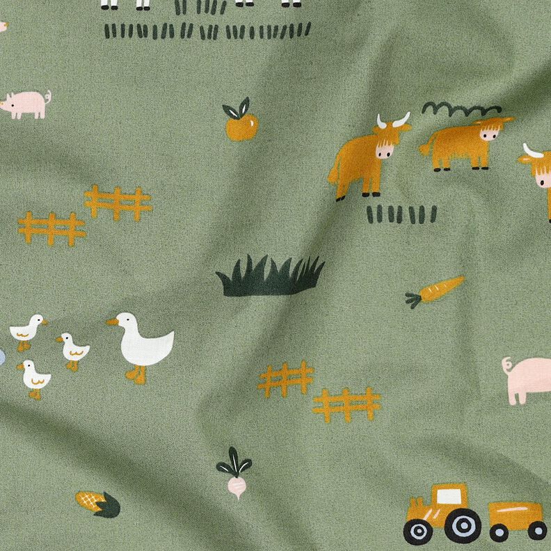 Popeline coton Animaux de la ferme | Poppy Fabrics – pin, image number 2