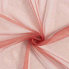 Tissu tulle scintillant – terre cuite/or, 