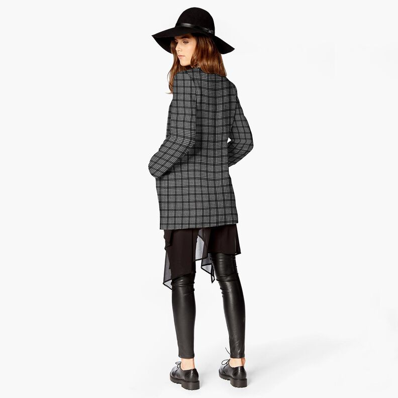 Maille pour manteau stretch à carreaux – gris clair/noir,  image number 6