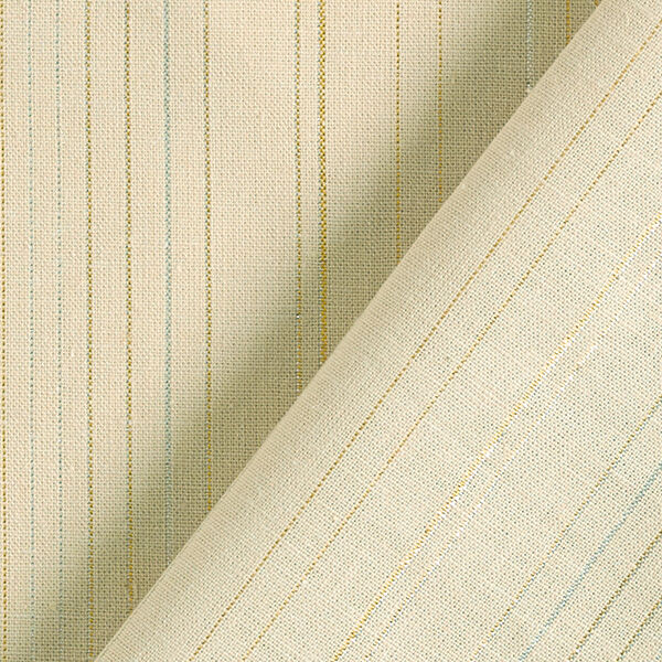 Mélange lin coton rayures pailletées – beige,  image number 4