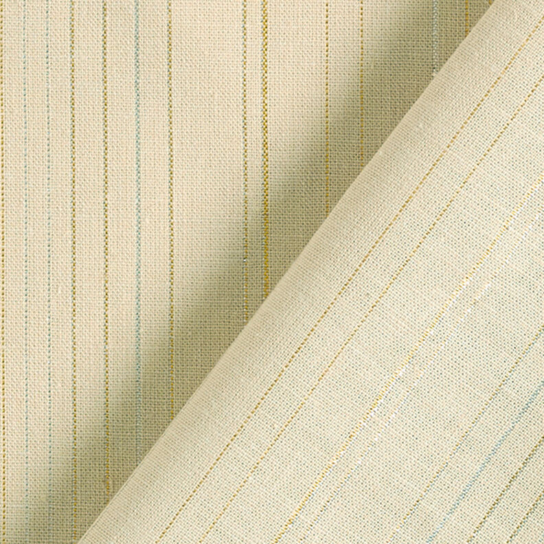 Mélange lin coton rayures pailletées – beige, image number 4