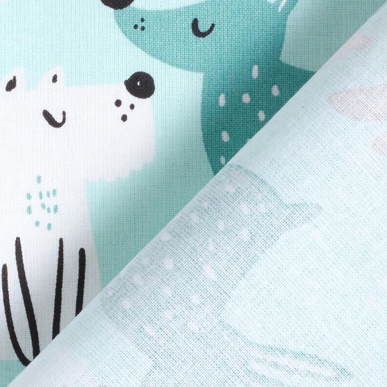 Tissu en coton Cretonne chiens abstraits – bleu ciel/rosé, image number 4
