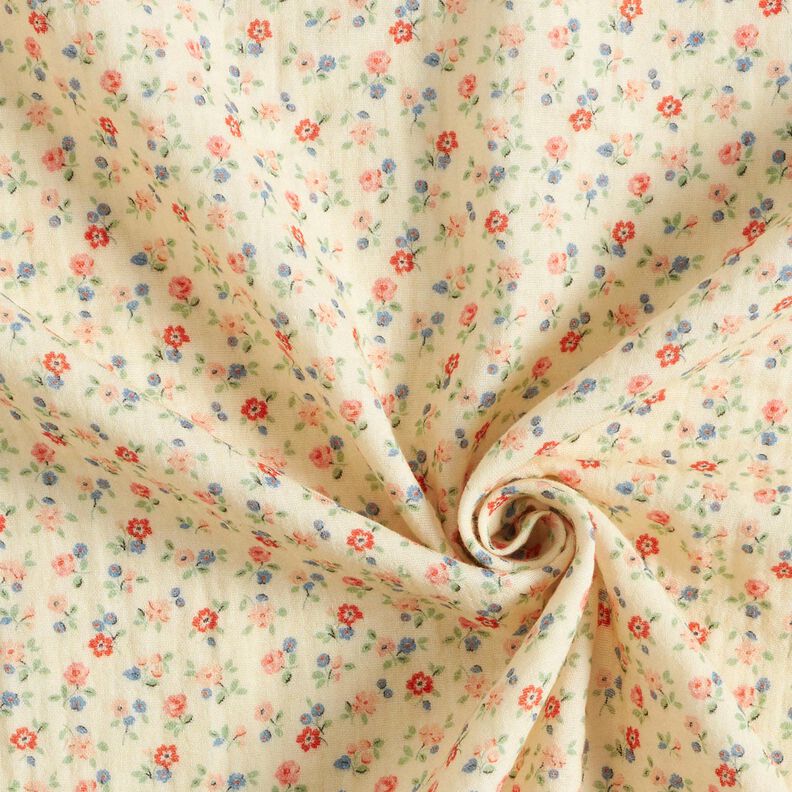 Tissu double gaze de coton Fleurs romantiques | Poppy Fabrics – beige clair,  image number 3