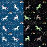 Tissu de décoration Licornes dansantes Glow in the Dark – bleu océan/rose,  thumbnail number 1