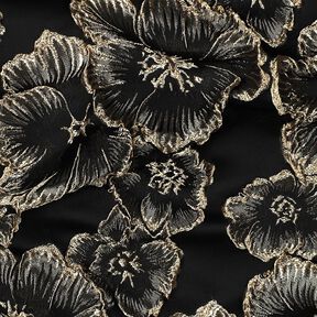 Jacquard Fleurs à effet 3D – noir/amande, 