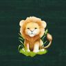 Jersey coton Lion mignon Panel | Glitzerpüppi  – vert foncé/brun faon,  thumbnail number 7