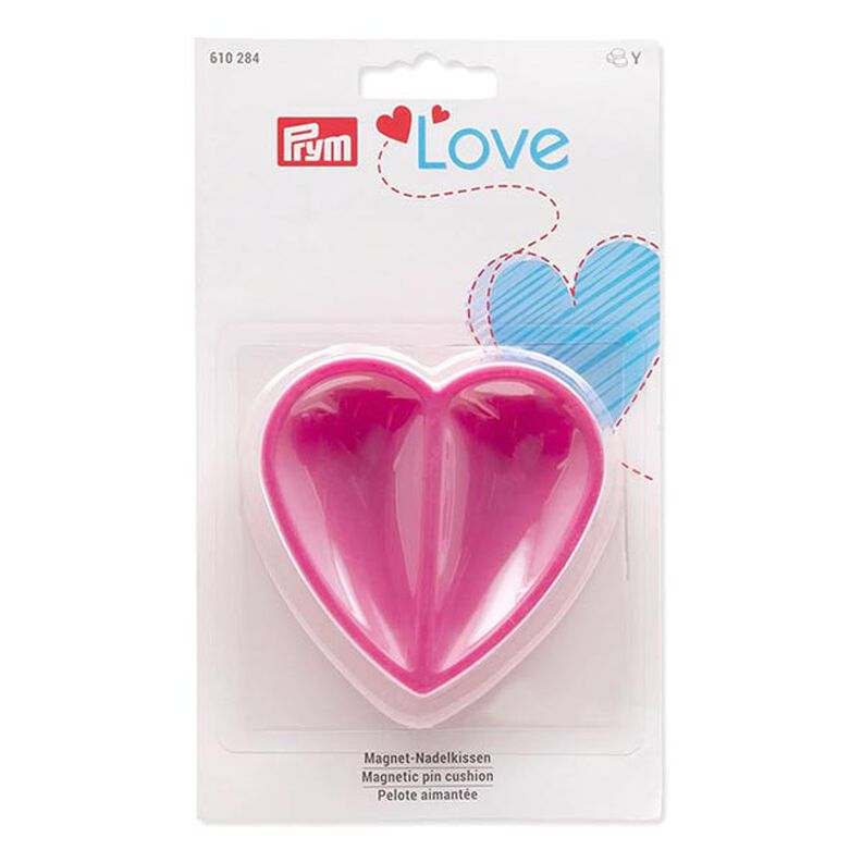 Coussin à épingles magnétique cœur [ Dimensions :  80  x 80  x 26 mm  ] | Prym Love – rose vif,  image number 2