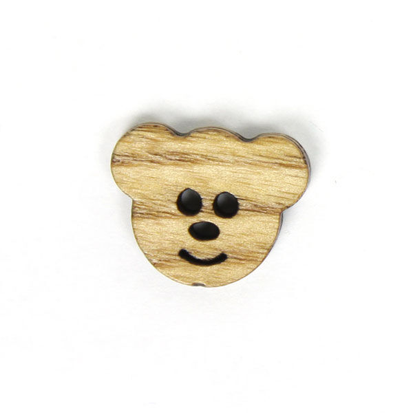 Bouton en bois, tête d'ours 16,  image number 1