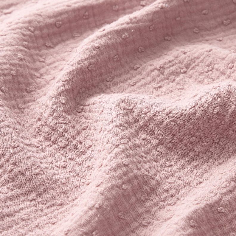 Tissu double gaze de coton dobby – vieux rose clair, image number 2