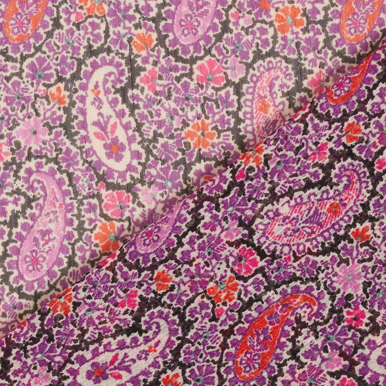 Crêpe mousseline Paisley – lilas rouge,  image number 4
