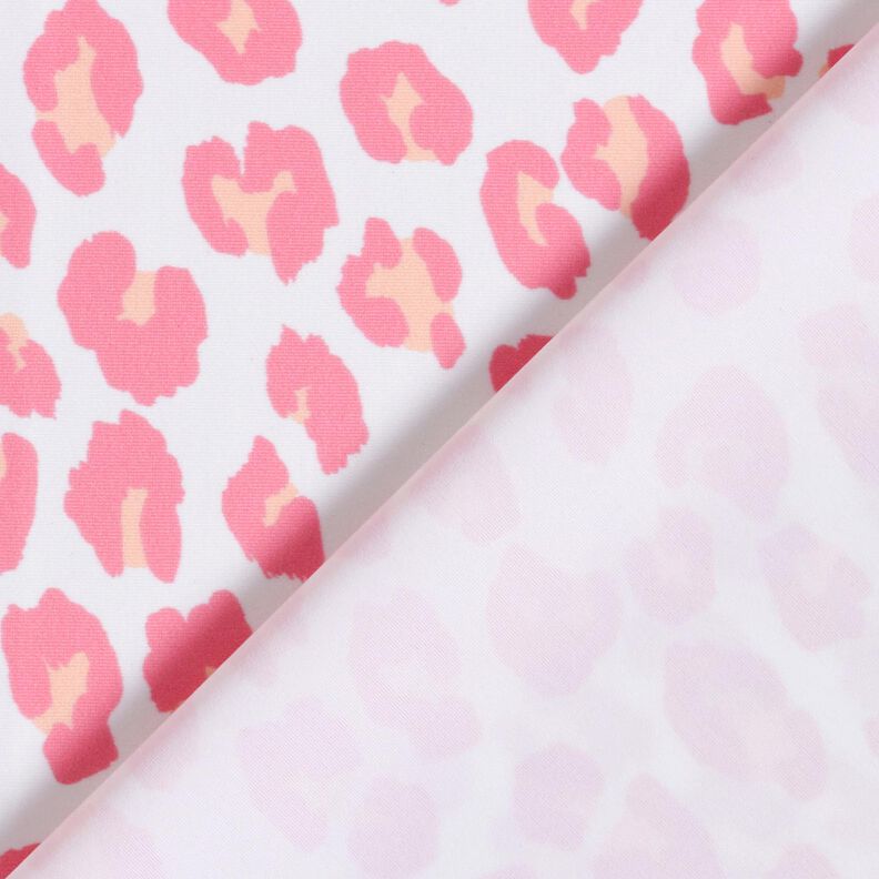 Tissu pour maillot de bain Imprimé léopard – blanc/rose,  image number 4