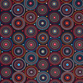 Tissus pour maillot de bain mandala – bleu noir/rouge feu, 