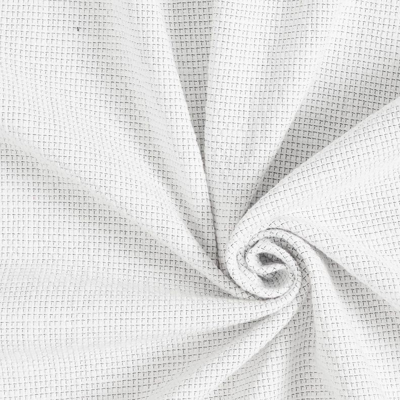 Tissu de coton bouclé Petites boîtes – blanc,  image number 1
