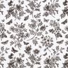 Tissu viscose Fleurs et papillons – blanc/noir,  thumbnail number 1