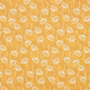 Tissu d’ameublement Jacquard Fleurs de pissenlit – moutarde, 