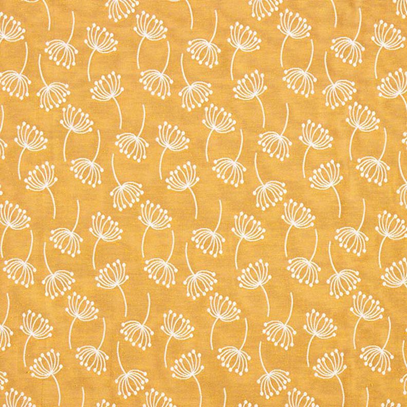 Tissu d’ameublement Jacquard Fleurs de pissenlit – moutarde,  image number 1