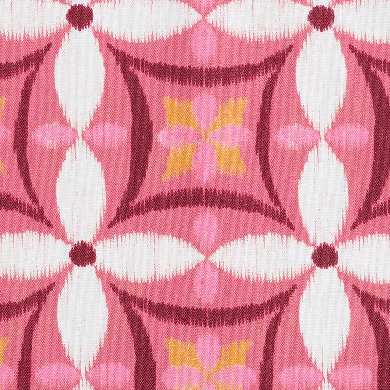 Tissu de décoration Canvas aspect grande broderie – rose vif/ivoire, image number 1