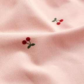 Velours milleraies Cerises &ndash; rose clair, 