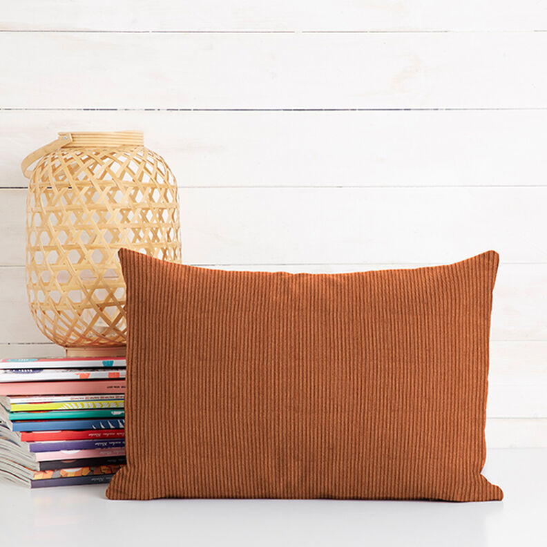 Velours côtelé large prélavé Uni – caramel,  image number 11