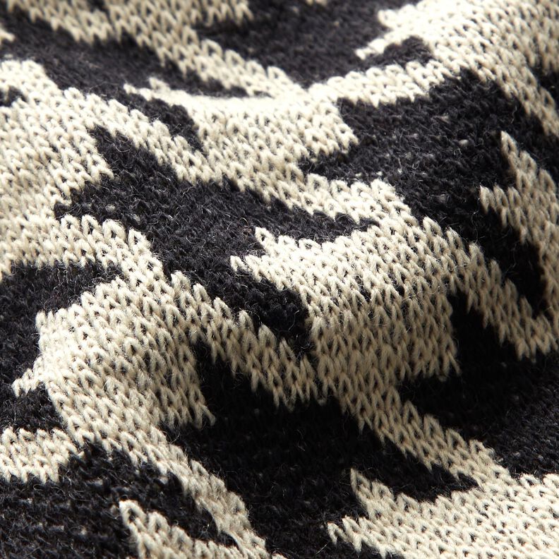 Tissu tricoté pied-de-poule – beige clair/noir,  image number 3