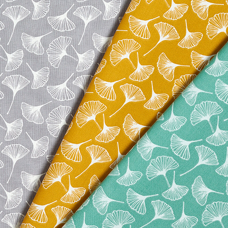 Tissu en coton Cretonne Ginkgo – gris, image number 5